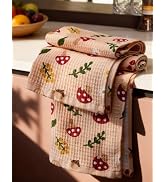 Miss Adola Cotton Waffle Kitchen Towels – Cute 16x25 Inches Decorative Dish Towels for Kitchen Se...
