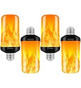 Bitrue LED Flame Effect Light Bulb, 4 Modes Flame Light Bulbs, E26 Base Fire Light Bulb with Grav...