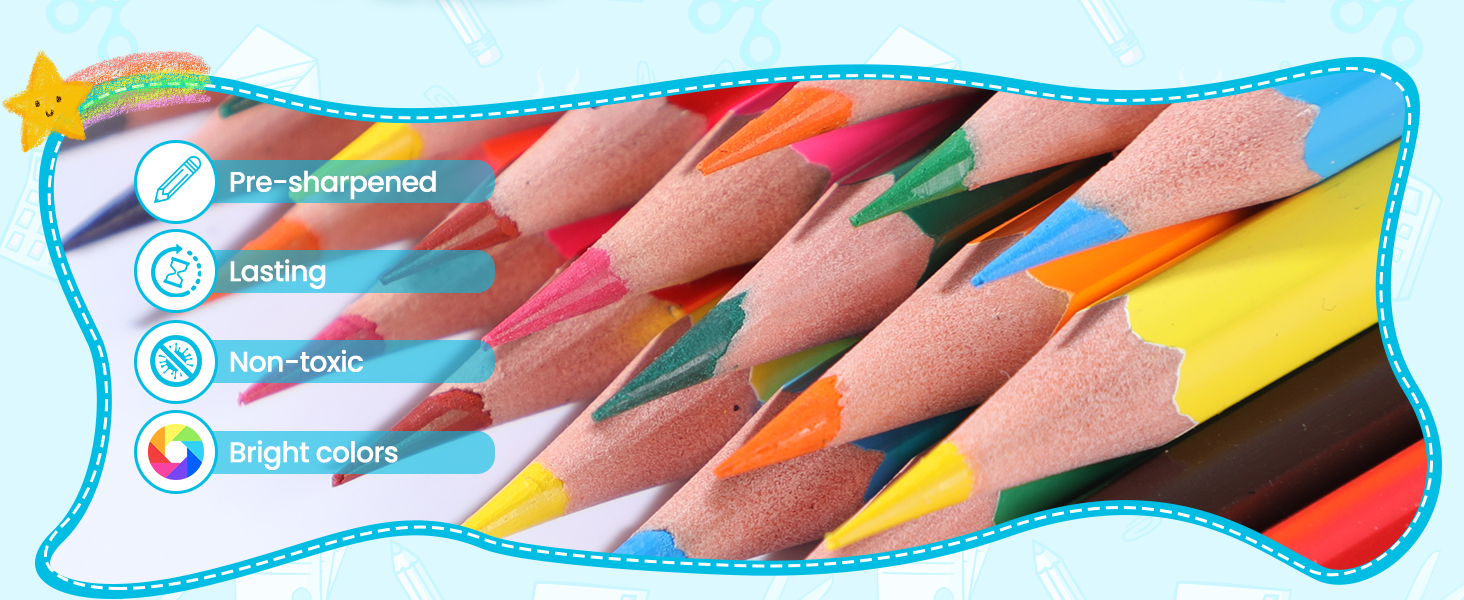 Colored Pencils Bulk, Colored Pencils for Kids 12 Colors