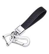 QBUC Genuine Leather Car Keychain,Universal Heavy Duty Metal Key Chain Accessories