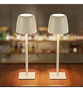 OLISHALIGHT Cordless Table Lamp Rechargeable: Metal & Acrylic 5200mAh Long-Lasting 3 Color Temper...