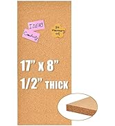Aitakatta 17x8 Cork Board Tiles Bulletin Board, 1/2" Thick Self-Adhesive Cork Boards for Walls, C...