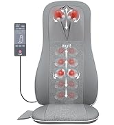Mynt Shiatsu Neck and Back Massager with Heat, 3D Kneading Full Back Massager for Pain Relief Dee...