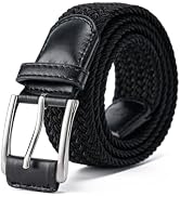 Aegero Mens Belt, Canvas Elastic Fabric Woven Stretch Multicolored Braided Belts for Golf Casual ...