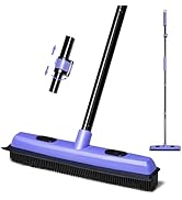 TRENNCHI Carpet Brush for Pet Hair Remover, Rubber Broom for Pet Hair on Carpet with Telescoping ...
