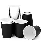 Fedmut 8oz Black Paper Cups,Paper Coffee Cups,Disposable Drinking Cups, Hot/Cold Beverage Paper C...