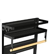 Paper Towel Holder with Shelf, 2-in-1 Magnetic Shelf, Heavy Duty Rustic Paper Towel Holder with 5...