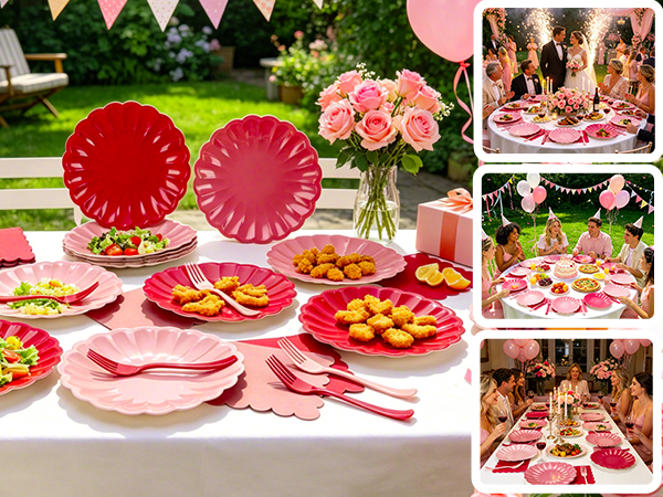 pink Tableware for Birthday,Baby Shower,Wedding