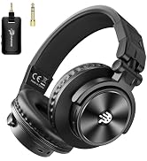 PUPGSIS 2.4GHz Wireless DJ Headphones,20ms Low Latency Studio Headphones with 1/4 to 3.5mm Jack f...