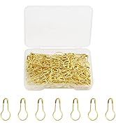 Gold Safety Pins,Small Bulb Safety Pins Stitch Markers 22mm/0.87inch Gourd Mini Safety Pins for C...