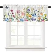 Mightree Kitchen Curtains Valances, Rod Pocket Valances for Windows, Small Window Treatment Valan...