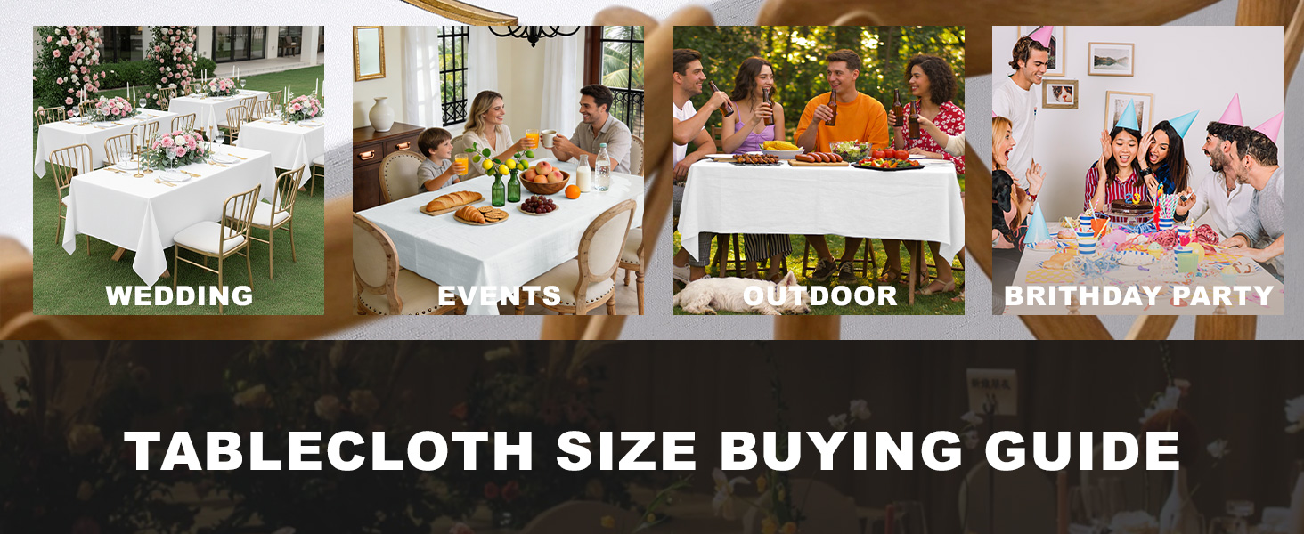 wedding fabric polyester 6 ft party washable 4 ft rustic outdoor event hosting 60 84 120 waterproof
