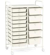 ARLIME 15-Drawer Storage Cart, 15 Drawer Trolley, Rolling Organizer Cart, Scrapbook Paper Organiz...