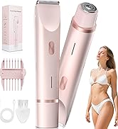Bikini Trimmer for Women Waterproof Electric Razor with Stainless Steel Blades, Rechargeable