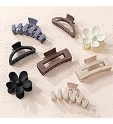 8PCS Hair Clips for Women, Flower Claw Clips for Thick Hair, Non-Slip Hair Accessories with Multi...