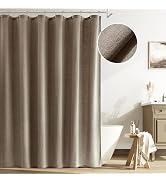 Naturoom Taupe Linen Shower Curtain Liner Neutral Weighted Cloth Fabric Textured Beige Farmhouse ...