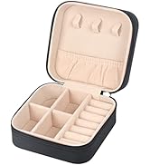 MFXIP Travel Jewelry Case Small Jewelry Box Jewelry Organizer Storage Case Portable PU Leather Mi...