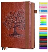 Vintage Leather Journal - 300 Page Lined Journal Notebook with Numbered Pages,A5 Notebook for Wom...