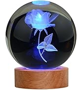 JANARARY Rose Lamp Romantic Gifts for Her, Large 3D Night Light, Crystal Light up 16 Color Changi...