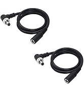 SinLoon 2 Pack DC Extension Cable 90 Degree DC Power Adapter Plug 5.5mm x 2.1mm Male to Female Ex...