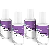 White Out Liquid Correction Fluid Pack of 4, White Fluid .7 fl. Oz. / 20 ml Multi-Purpose Smooth ...