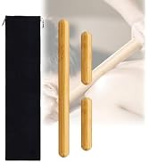 OnVisit 3PCS 100% Natural Solid Bamboo Massage Sticks,GuaSha Bamboo Massage Rollers for Back,Legs...