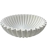 OAKOA Concrete Decorative Bowl - White Large Decorative Bowls for Home Decor - Coffee Table Bowl ...