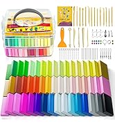 Aestd-ST Polymer Clay 52 Colors, Modeling Clay for Kids, Non-Sticky Oven Bake Clay with Sculpting...