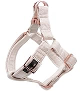ARING PET Dog Halter Harness, Velvet Dog Harness, Adjustable No Pull White Dogs Halter Harness.