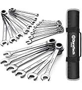 DURATECH 22-Piece Ratcheting Wrench Set, Combination Wrench Set, Metric&SAE | 1/4" to 3/4" & 6mm-...