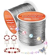 FIVEIZERO 656FT 0.38mm 7 Strand Stainless Steel Beading Wire, 2 Rolls Nylon Coated Jewelry Wire f...