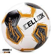 cellook Soccer Ball Size 5 Size 4 - Deflated with Pump & Mesh Bag, Durable & Sturdy Design, Indoo...