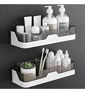 MRPAPA Shower Caddy Wall Mounted, 2 Pack Bathroom Organizer Shelves with Extra Adhesive Pad, No D...