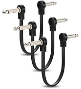 Aqdocvf 3-Pack Guitar Pedal Cables, 6-Inch 1/4" TS Patch Cords Right-Angle | Flat Ultra-Thin Patc...