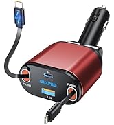 OHLPRO Retractable Car Charger for iPhone 16, 80W USB C Car Charger Adapter, Gift for Men Women, ...