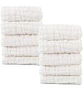 MUKIN Baby Washcloths - Natural Cotton Baby Wipes - Soft Newborn Baby Face Towel for Sensitive Sk...