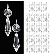 50PCS Premium Clear Crystal Teardrop Prism 2.4" -Crystal Glass Baroque Chandelier Pendant Drop Lo...
