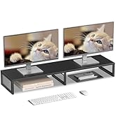 Gugsey Dual Computer Monitor Stand Riser, Desk Organizers and Accessories, Printer & TV Stand, De...