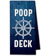 ChissNook Nautical Ocean Bathroom Towels, Poop Deck Coastal Beach Kitchen Towels Drying Cloth, Na...