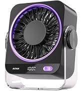 VewePata Rechargeable Small Desk Fan - 6.6" Portable Quiet Fans for Bedroom with Turbo Airflow,19...