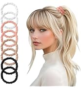ZHENSILK 8Pcs Silk Scrunchies Hair Ties for Women & Girls, Mulberry Silk Scrunchies No-Damage Thi...