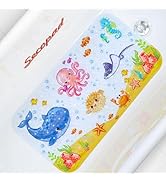 Secopad Kids Bath Mat for Tub Non Slip, 27.5in x 15in Large Cartoon Anti Slip Toddler Baby Bathtu...