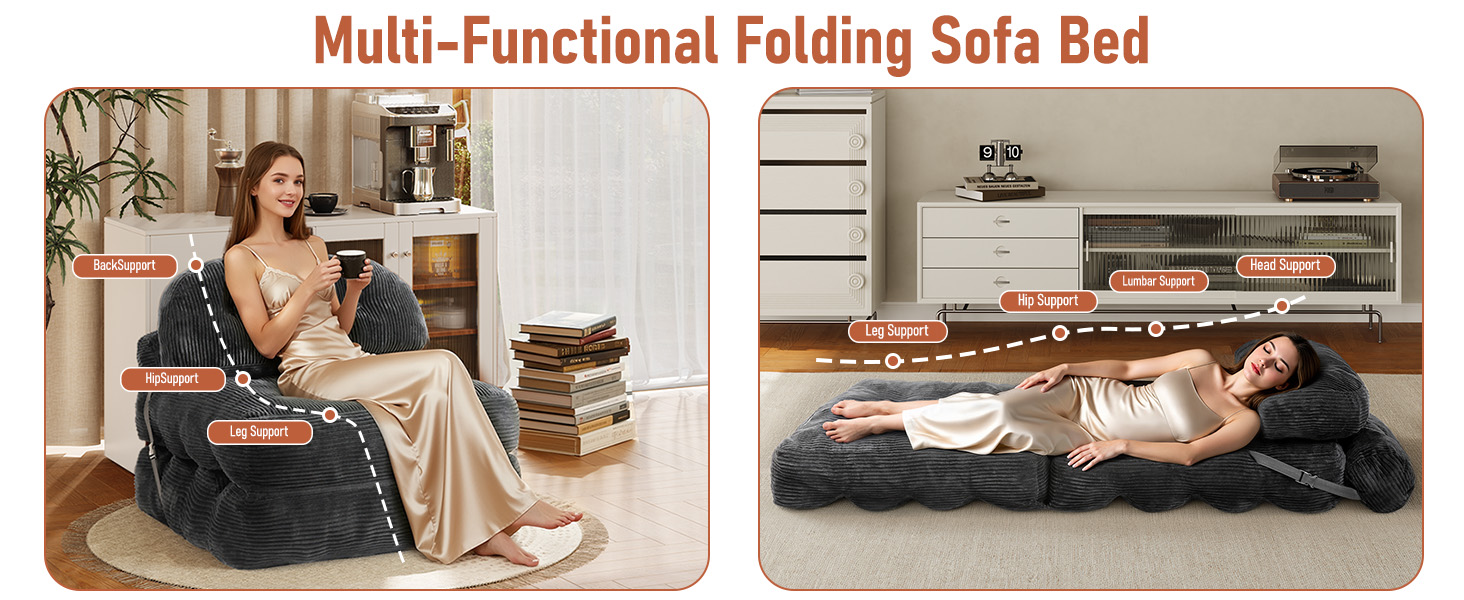 Folding Sofa Bed, Convertible Sofa Bed