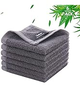 JEFFSUN Bamboo Wash Cloths, Super Soft Makeup Remover Facial Cleansing 6 Pack Gentle & Skin Frien...