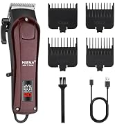 HIENA PRO Electric Hair Clipper & Trimmer for Men, Professional Cordless Barber Clipper with LED ...