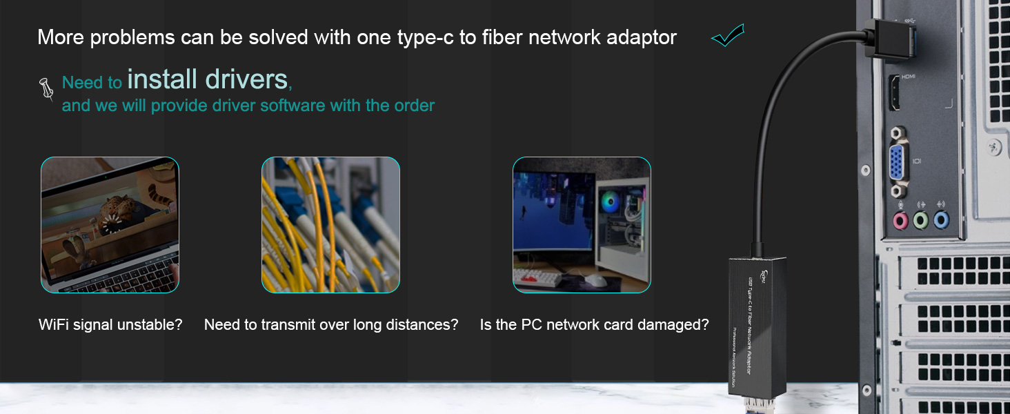 Type-c fiber network adaptor usb3.0 to SFP 4