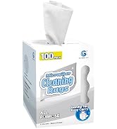 GLIMGLINT White Microfiber Cleaning Cloth, 100 Pack Cleaning Rags, Lint-Free, Ultra Absorbent Reu...