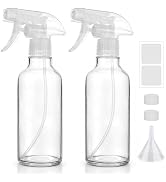 Hethyo Glass Spray Bottles 12oz Empty Spray Bottle Mist/Stream Spraying Small Refillable Containe...