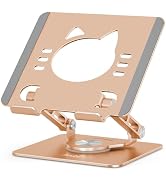 Aoviho Tablet Stand 360° Rotating Aluminum Holder, Adjustable, Portable and Foldable Monitors Sta...