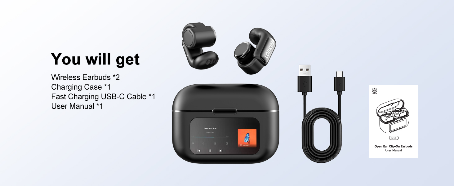 Wireless earbuds set with charging case
